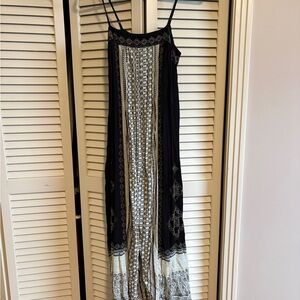 Free People Black and Cream Printed Romper